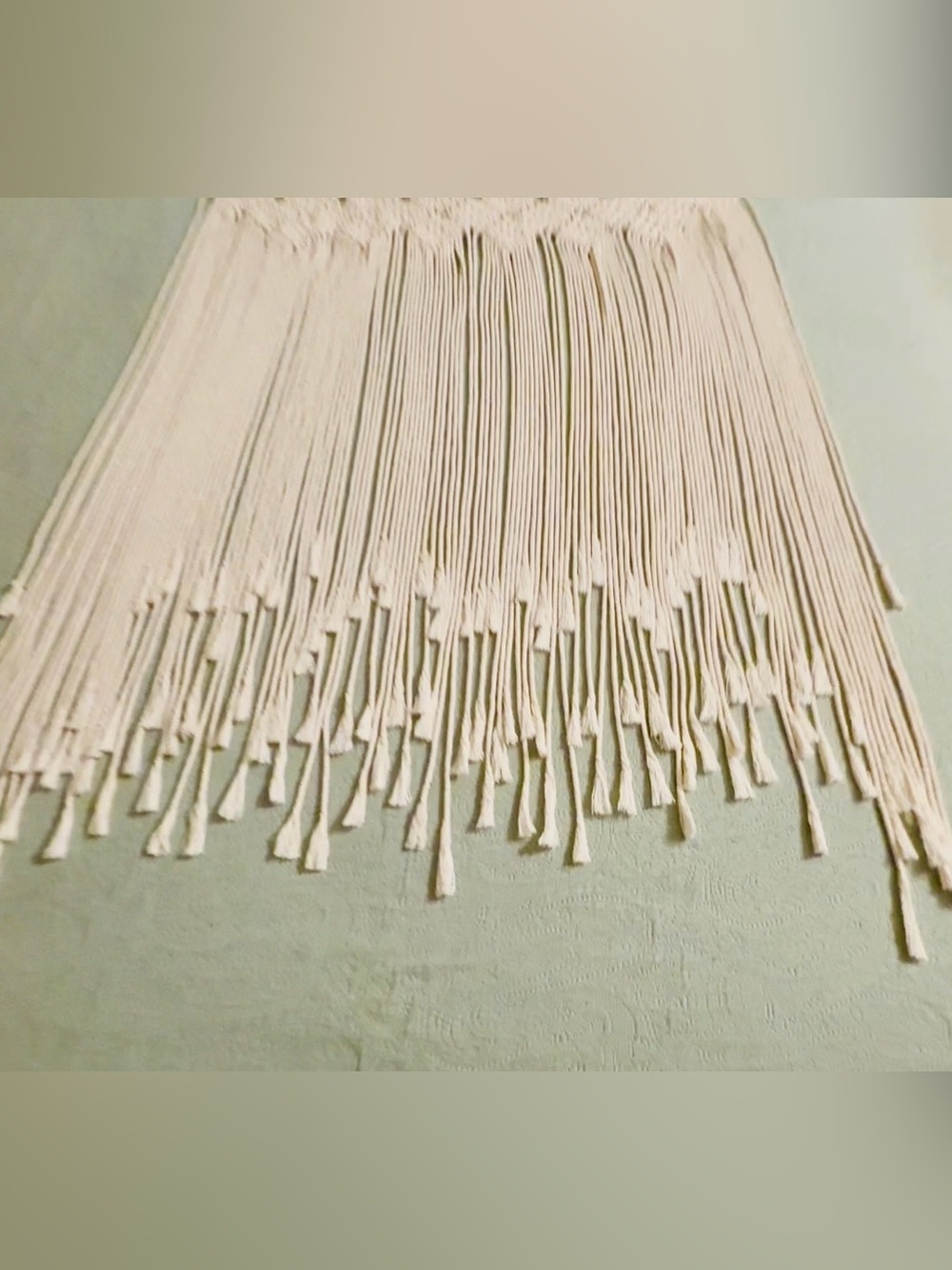 Boho Cream Macrame Fringe Curtain Banner/wall art